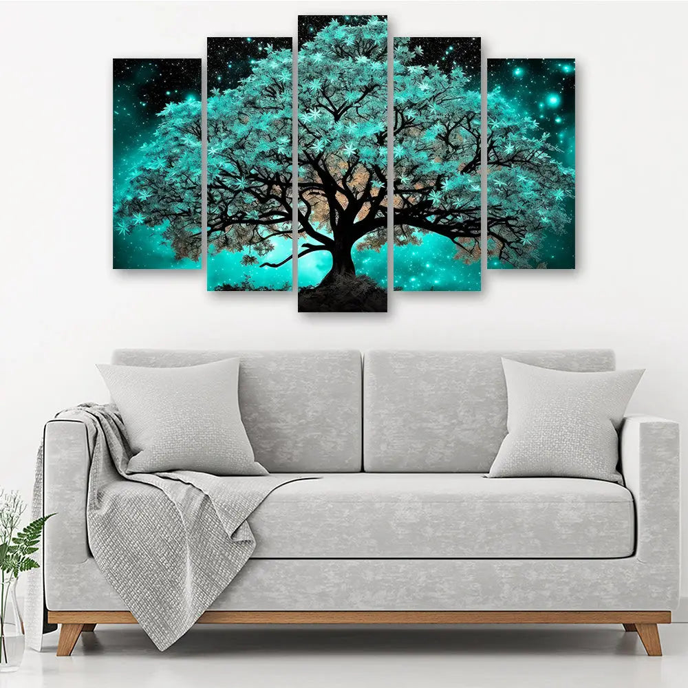 Tableau arbre bleu turquoise Love-Gallery