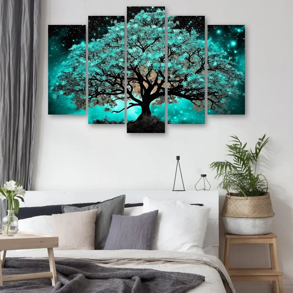 Tableau arbre bleu turquoise Love-Gallery