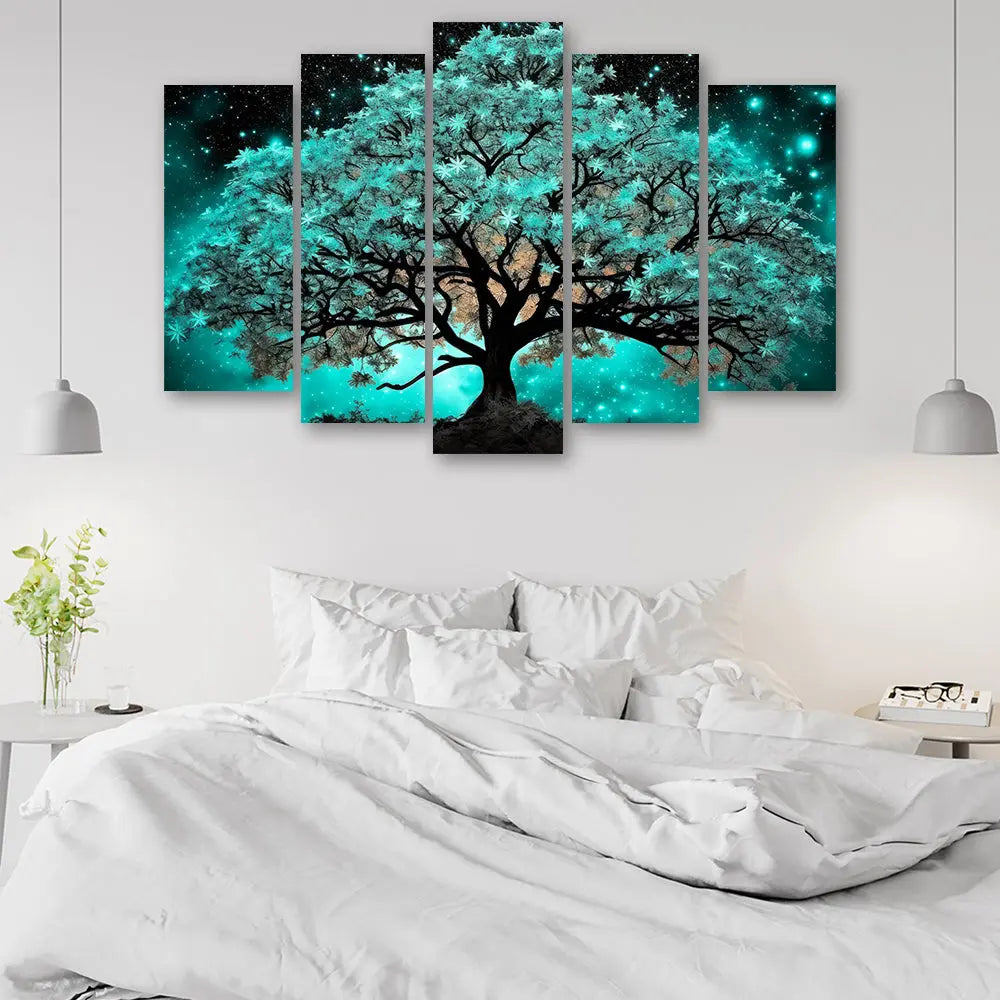 Tableau arbre bleu turquoise Love-Gallery