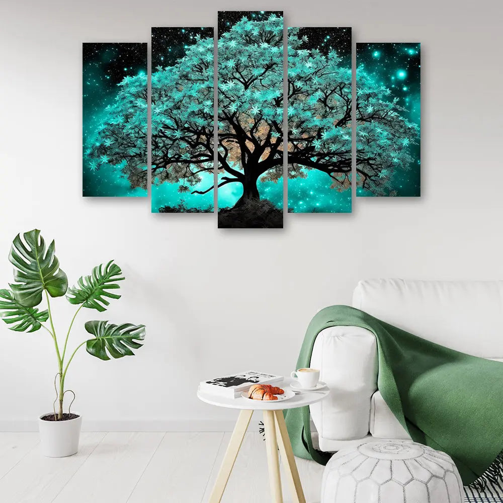 Tableau arbre bleu turquoise Love-Gallery