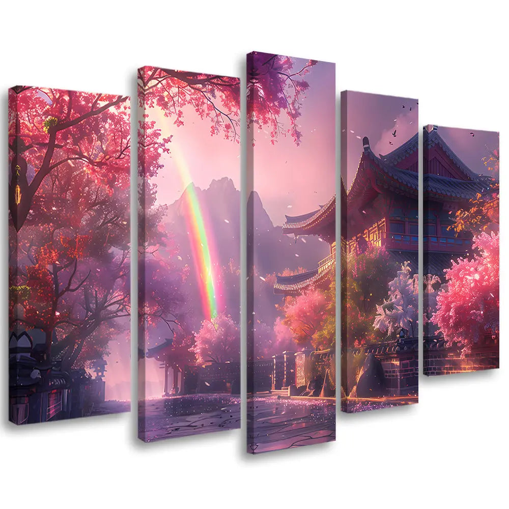 Tableau japonais arc en ciel sakura Love-Gallery