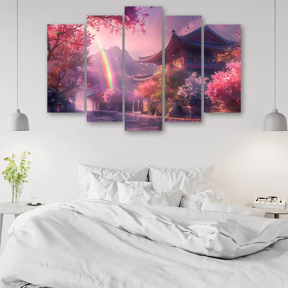 Tableau japonais arc en ciel sakura Love-Gallery