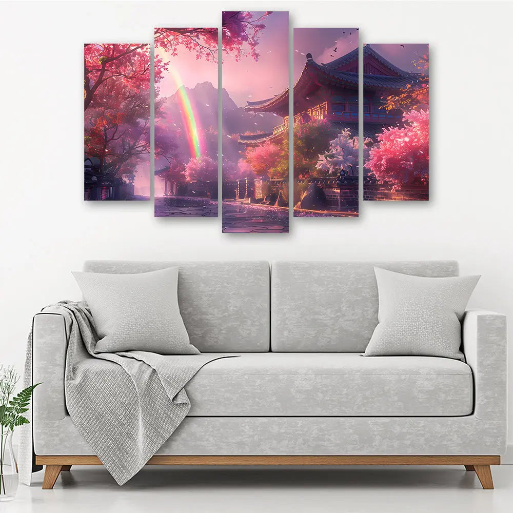 Tableau japonais arc en ciel sakura Love-Gallery