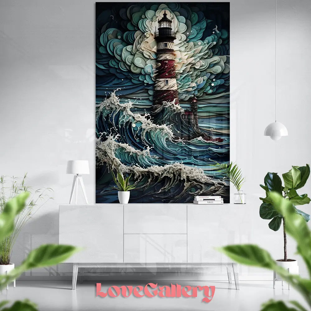 Tableau phare tempête design Love-Gallery