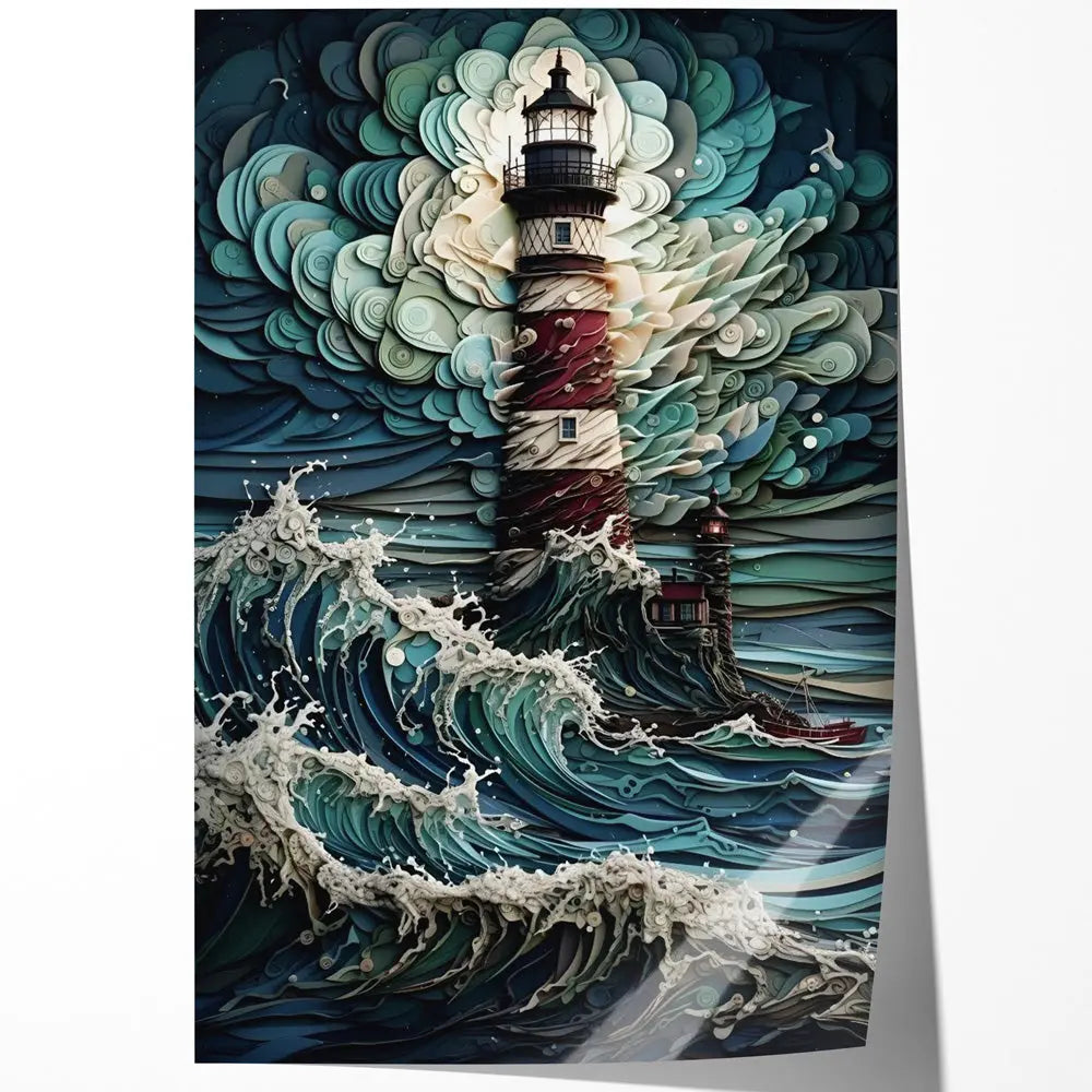 Tableau phare tempête design Love-Gallery