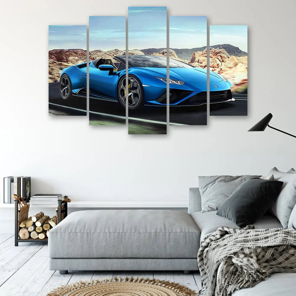 Tableau huracan evo spyder bleu Love-Gallery