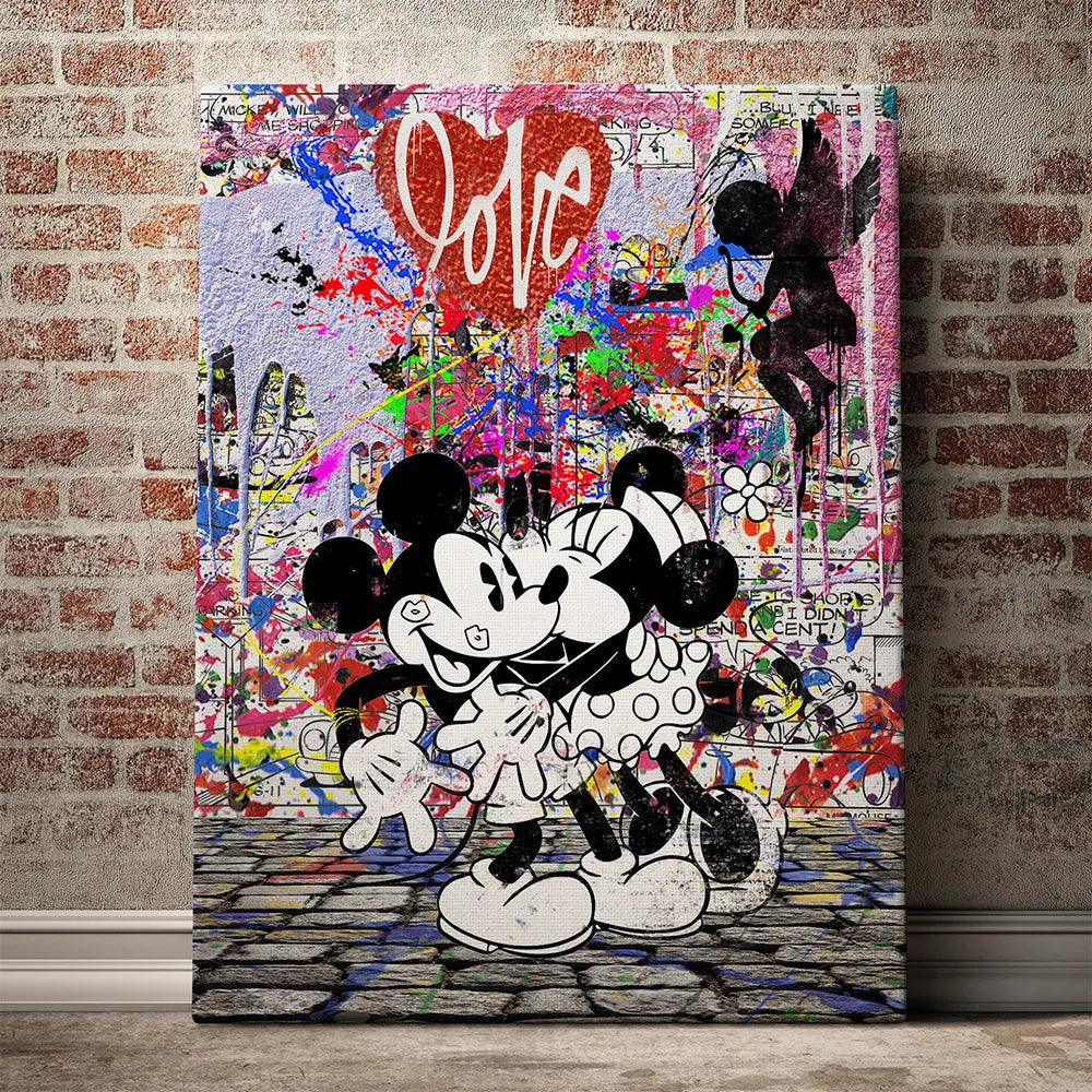 Tableau pop art mickey minnie love Love-Gallery