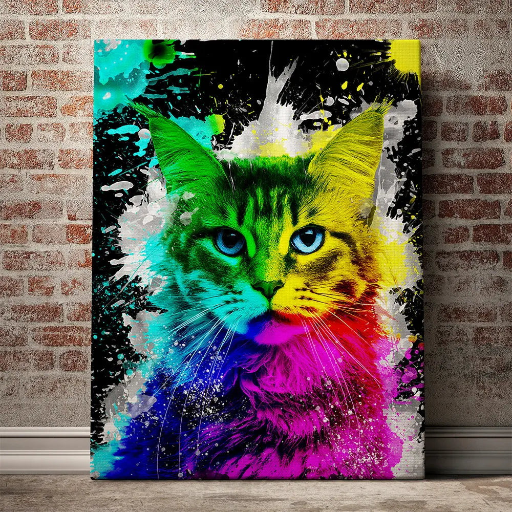 Tableau chat multicolore Love-Gallery
