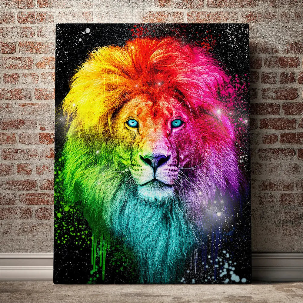 Tableau lion multicolore Love-Gallery