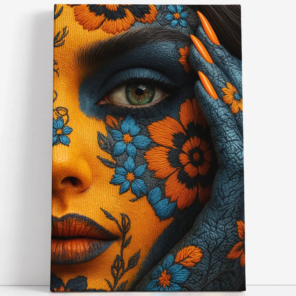Tableau visage femme fleurs Love-Gallery