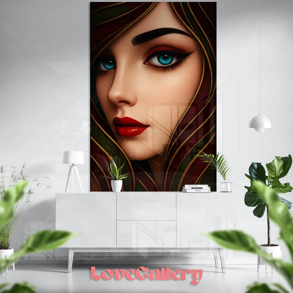 Tableau visage femme vitrail Love-Gallery