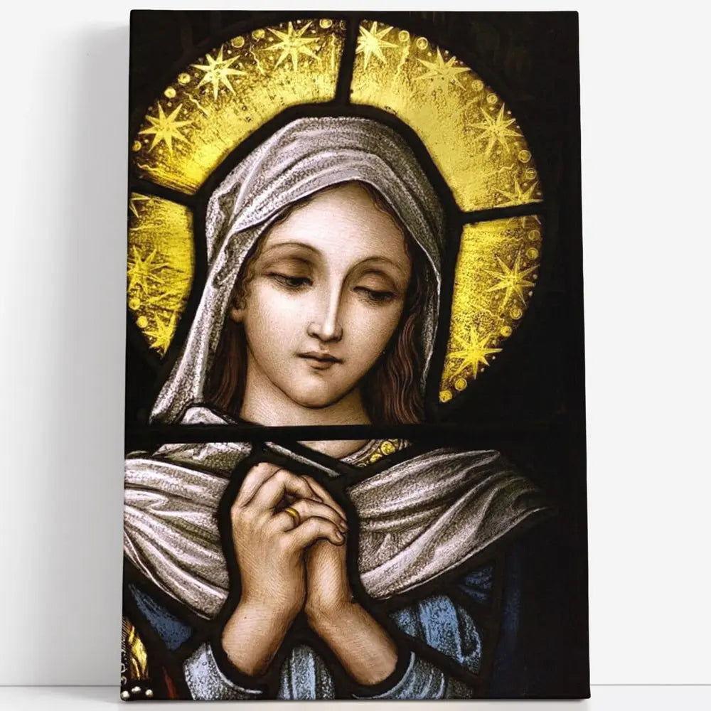 Tableau vitrail de la Vierge au halo d’étoiles Love-Gallery
