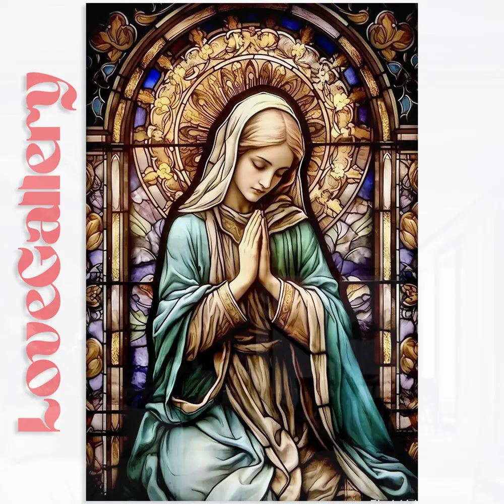 Tableau vitrail de la Vierge en prière Love-Gallery