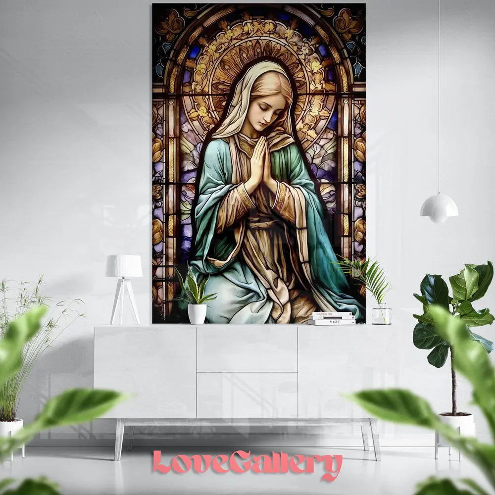 Tableau vitrail de la Vierge en prière Love-Gallery