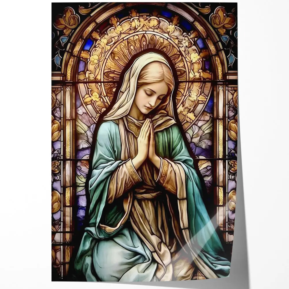 Tableau vitrail de la Vierge en prière Love-Gallery