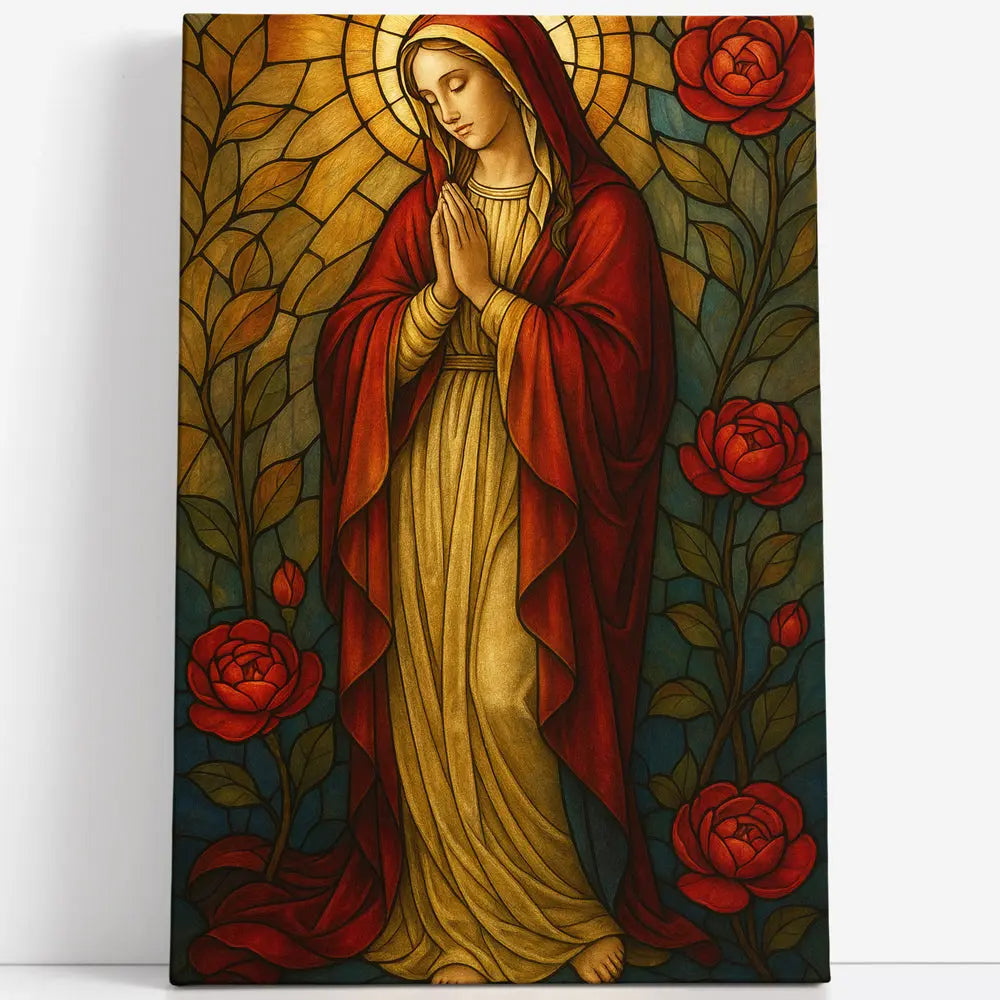 Tableau vitrail Marie en robe de lumière Love-Gallery