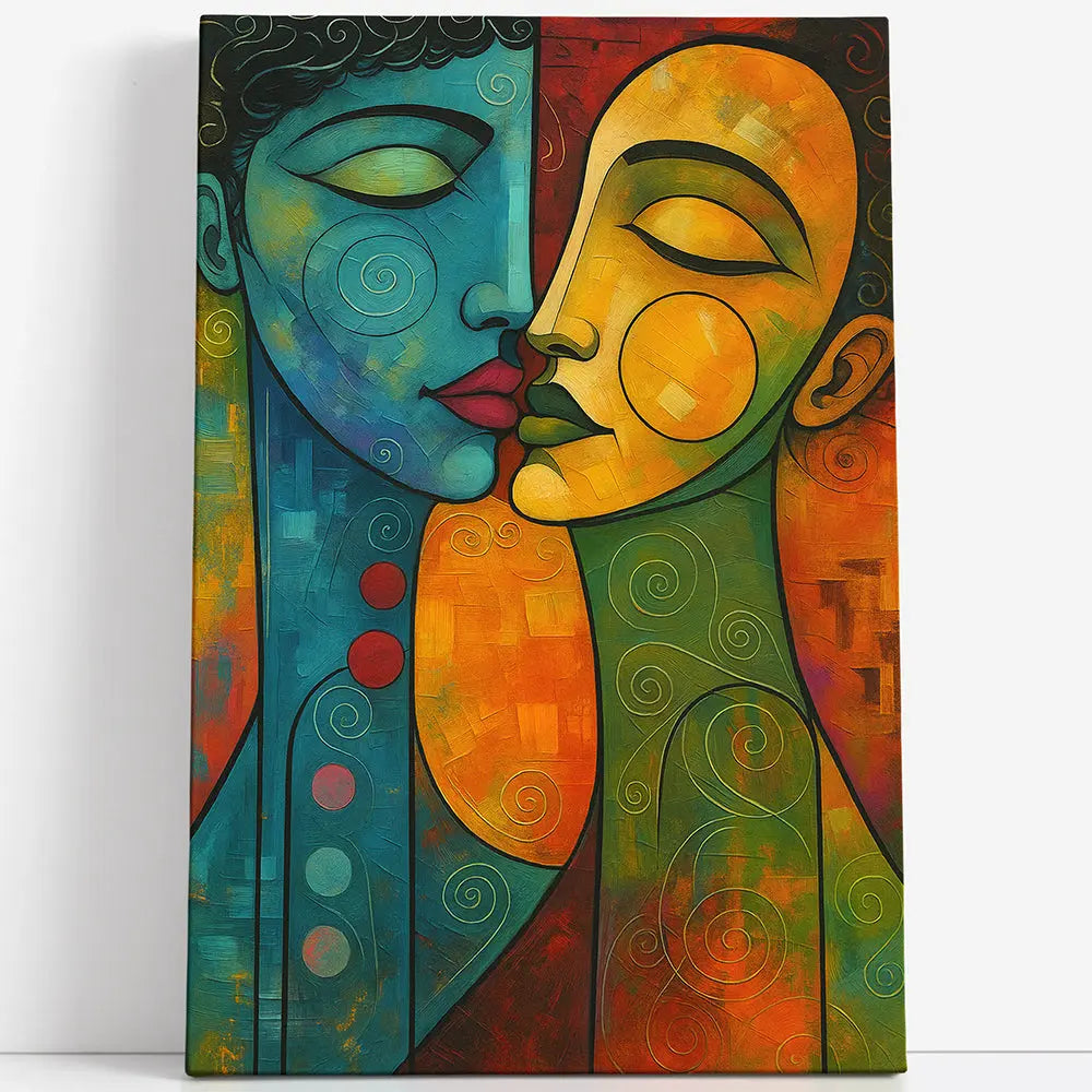 Tableau abstrait visage coloré Love-Gallery