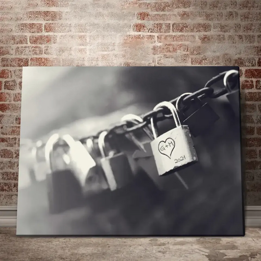 Tableau couple « cadenas initiales » Love-Gallery