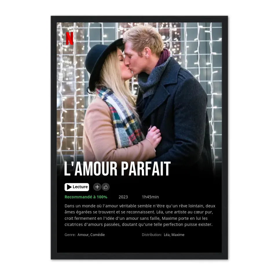 Affiche personnalisée « netflix couple » - affiche personnalisée - cadre-toile-personnalisable