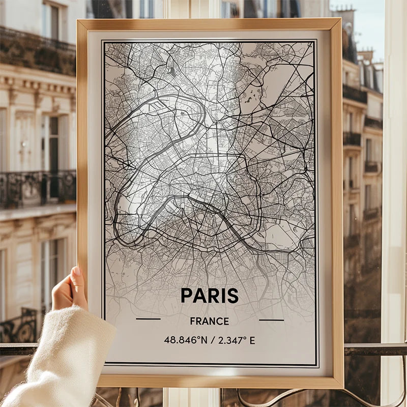 Affiche personnalisée « ville map »