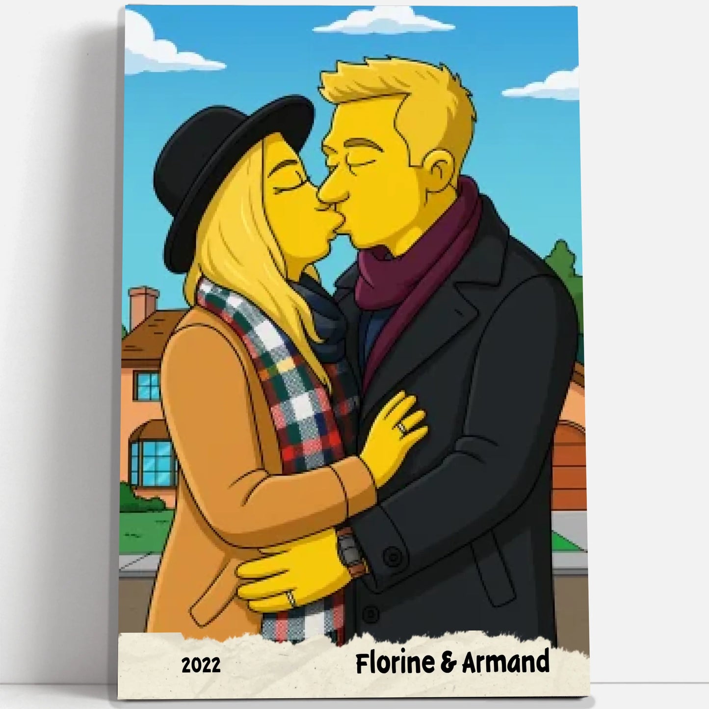 Tableau portrait cartoon personnalisé | Les Simpson