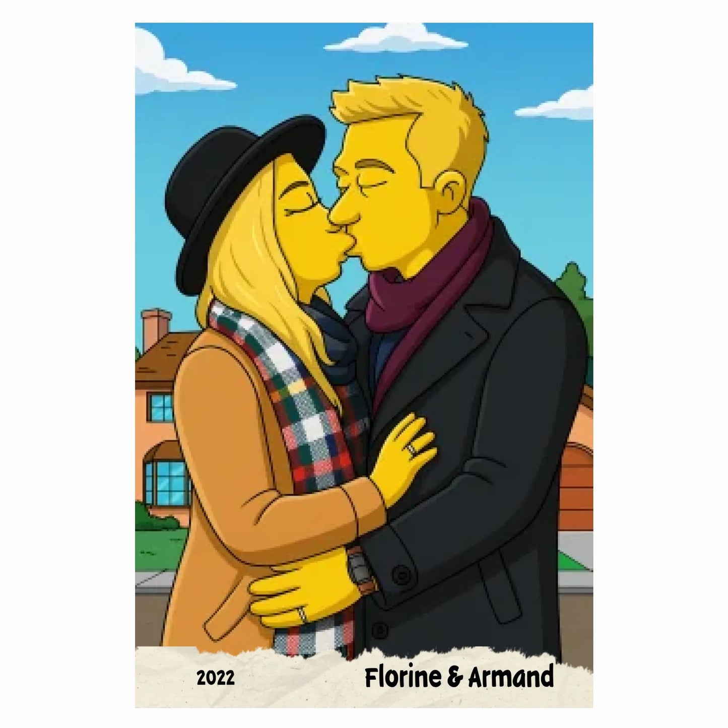 Tableau portrait cartoon personnalisé | Les Simpson