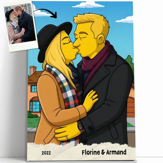 Tableau portrait cartoon personnalisé | Les Simpson