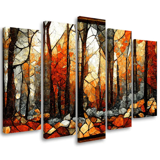 Tableau forêt d’automne mosaïque abstrait Love-Gallery