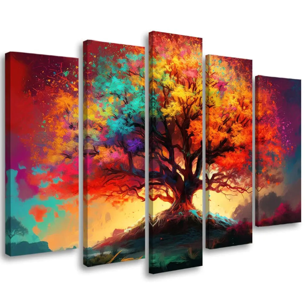 Tableau arbre de vie coloré