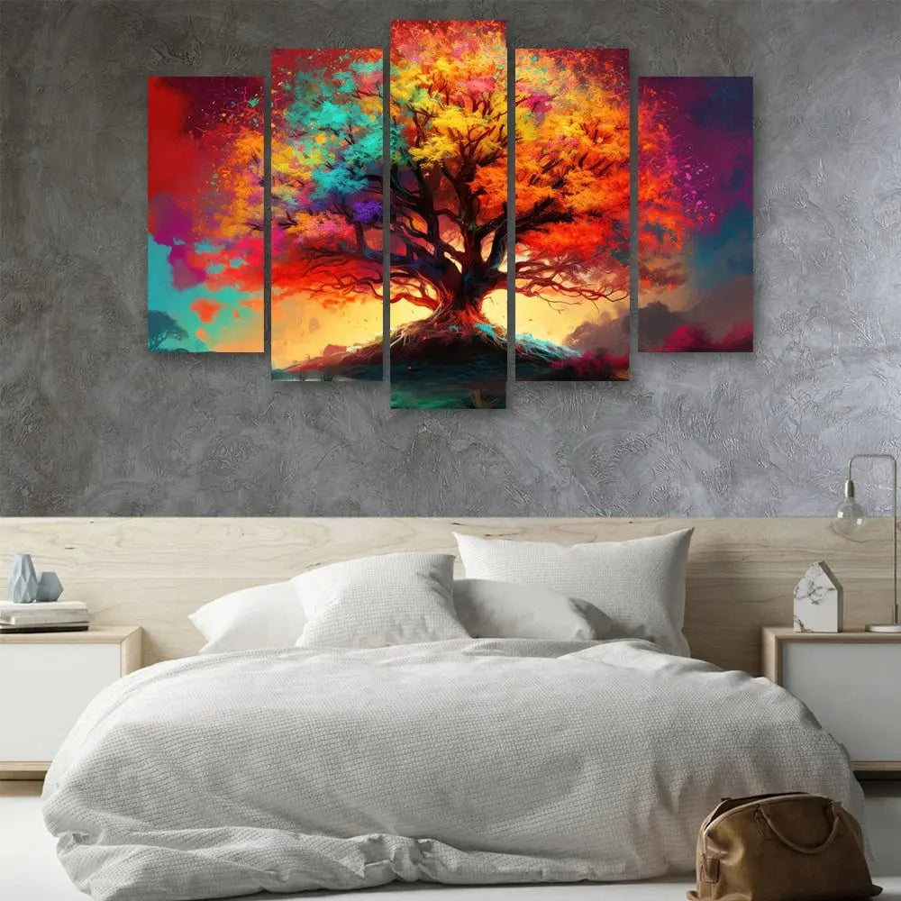 Tableau arbre de vie coloré