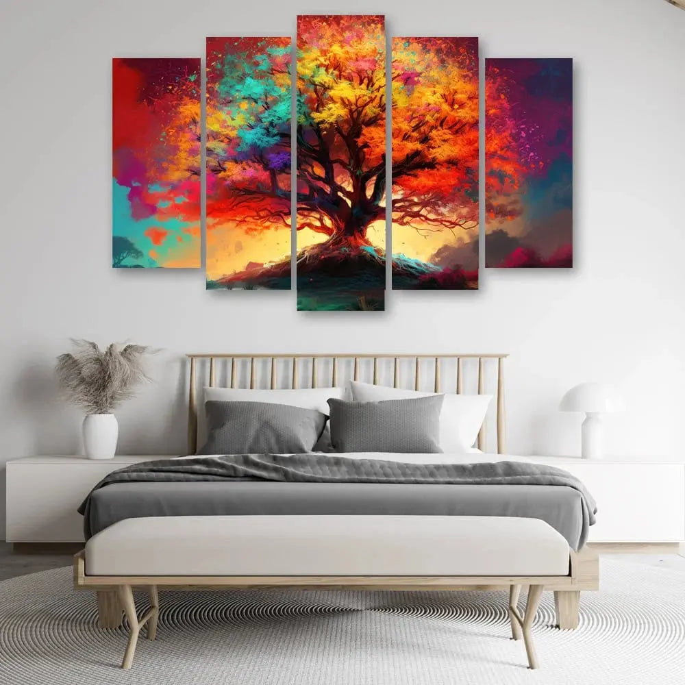 Tableau arbre de vie coloré