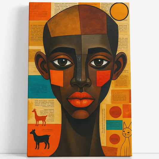 Tableau cubisme femme africaine