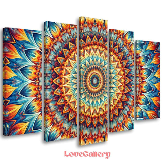 Tableau mandala abstrait multicolore