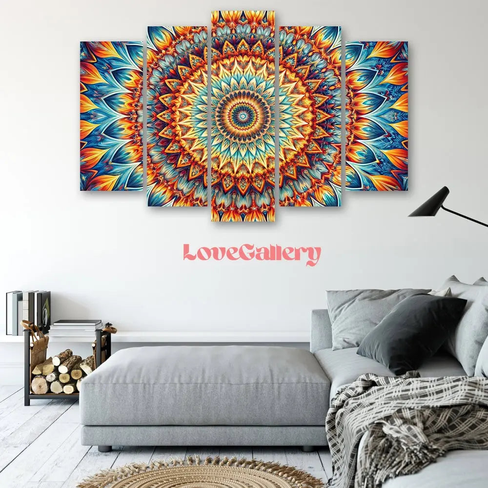 Tableau mandala abstrait multicolore