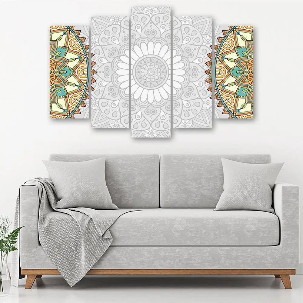 Tableau mandala blanc moderne