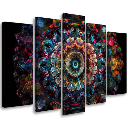 Tableau mandala psychédélique coloré