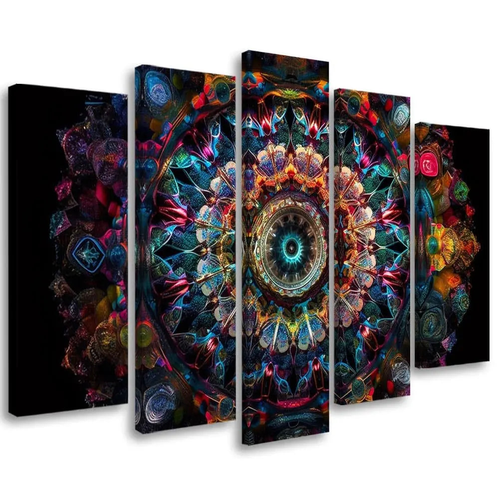 Tableau mandala psychédélique coloré
