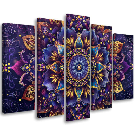 Tableau mandala violet or design