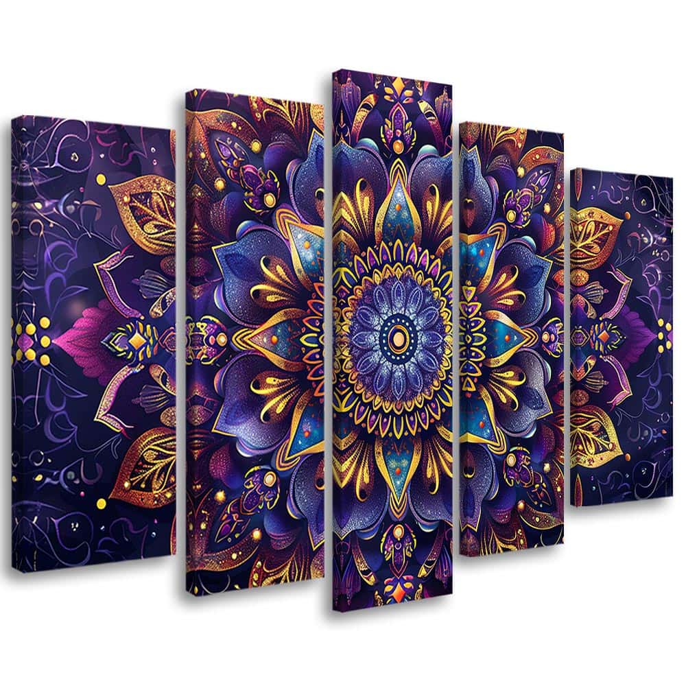 Tableau mandala violet or design