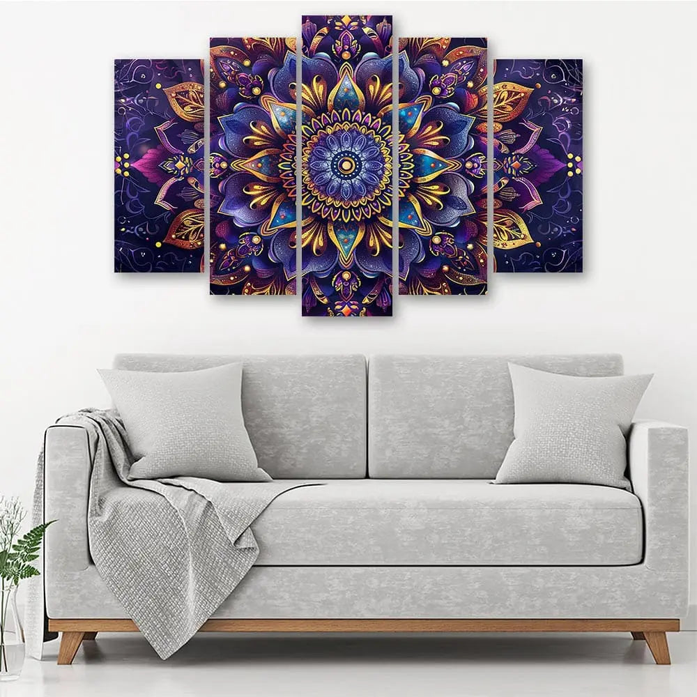 Tableau mandala violet or design