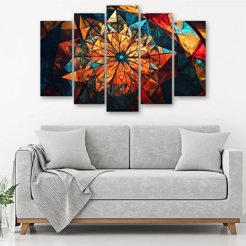 Tableau mandala vitrail mosaïque