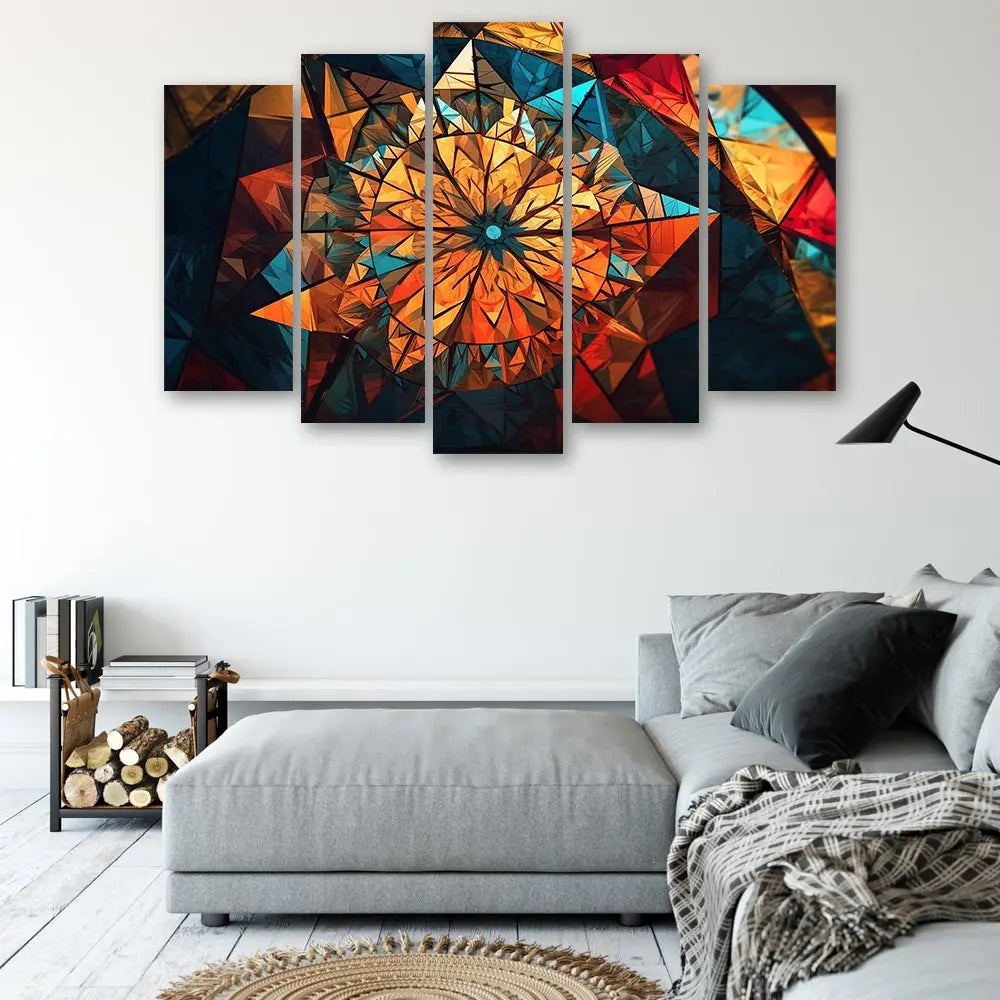 Tableau mandala vitrail mosaïque