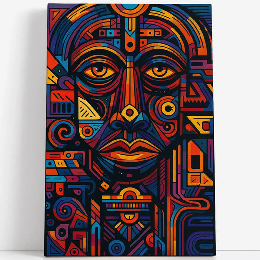 Tableau masque africain abstrait