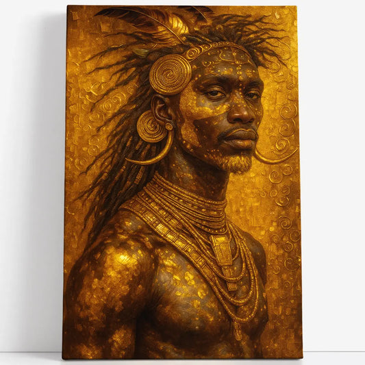 Tableau portrait guerrier africain