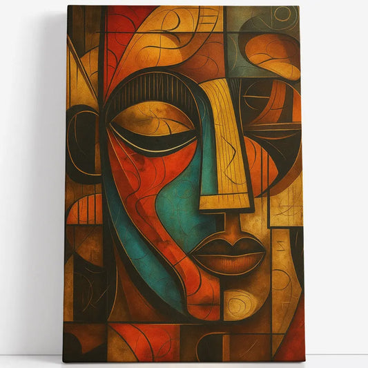 Tableau visage cubisme abstrait