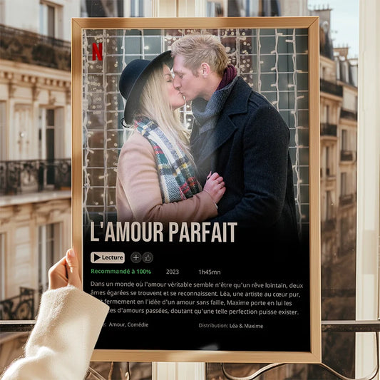 Affiche personnalisée « netflix couple » - affiche personnalisée - cadre-toile-personnalisable