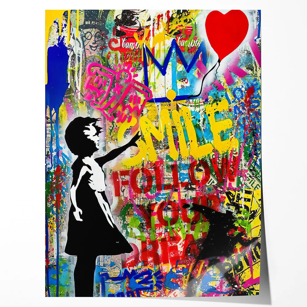 Tableau pop art Banksy follow your dream Love-Gallery