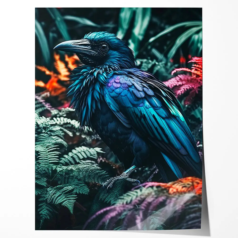 Tableau corbeau noir et bleu Love-Gallery