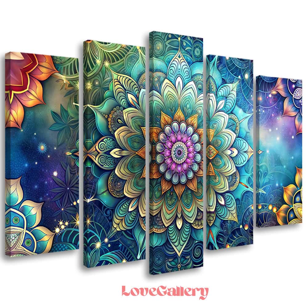 Tableau mandala zen multicolore