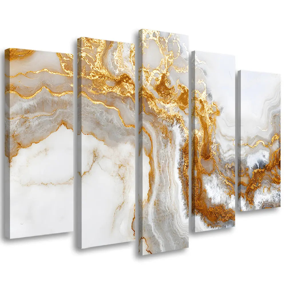 Tableau abstrait effet marbre doré Love-Gallery